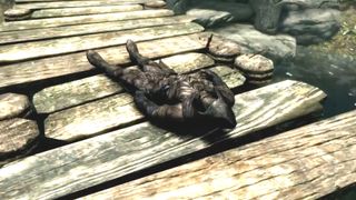 A very dead Skyrim character