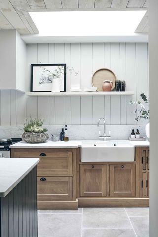Limestone tiles in a country kitchen