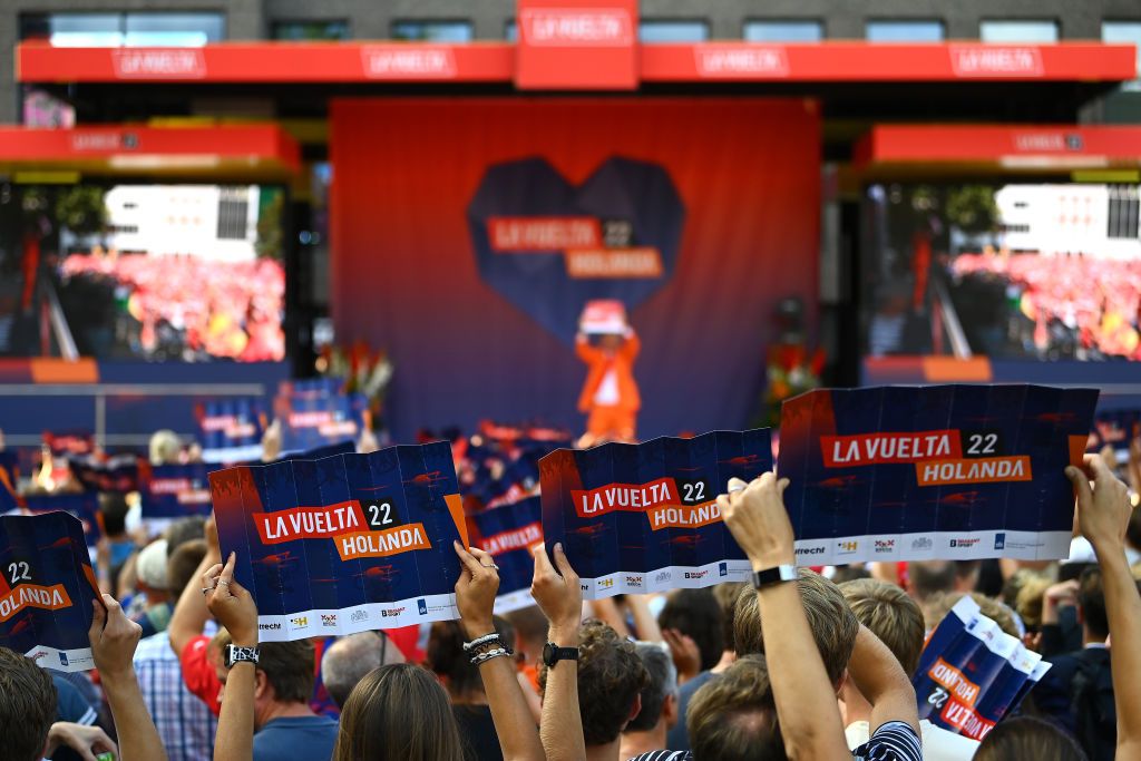 UTRECHT NETHERLANDS AUGUST 18 Detail view of the fans during the 77th Tour of Spain 2022 Team Presentation LaVuelta22 WorldTour on August 18 2022 in Utrecht Netherlands Photo by Tim de WaeleGetty Images
