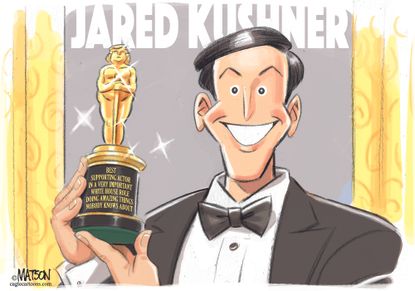 Political cartoon U.S. Jared Kushner security clearance downgrade Oscars
