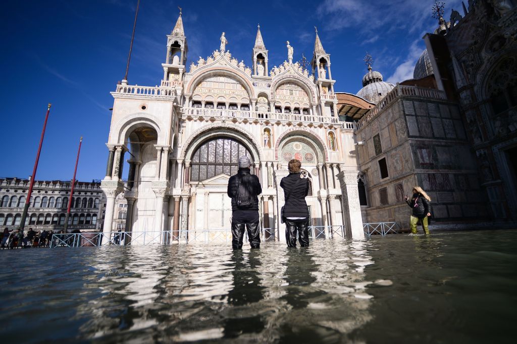 A flooded St. Mark&amp;#039;s Square.