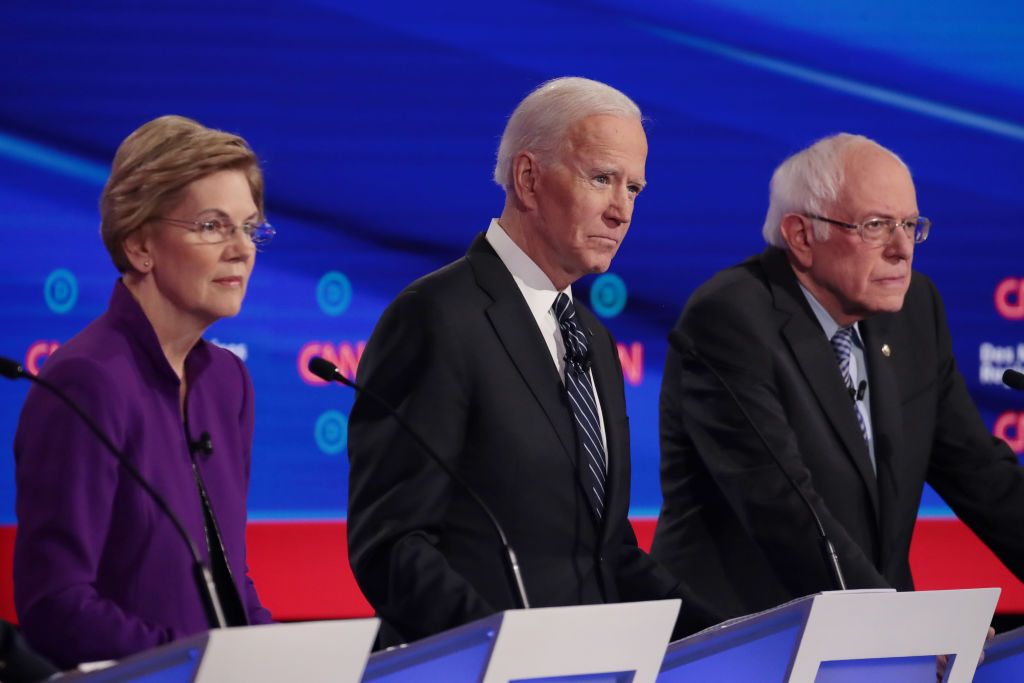 Joe Biden, Elizabeth Warren, and Bernie Sanders.