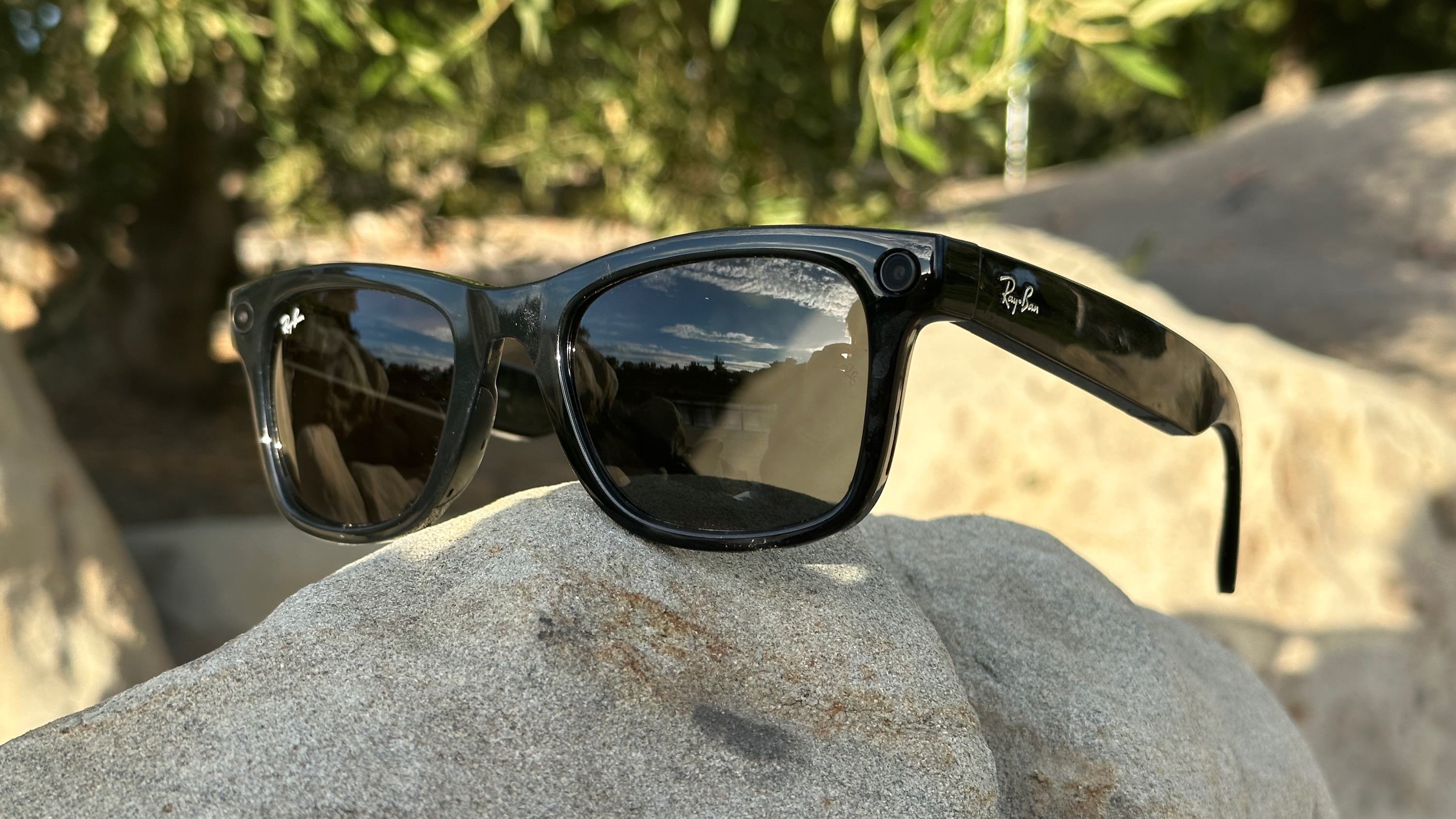 A side view of the Ray-Ban Meta smart glasses