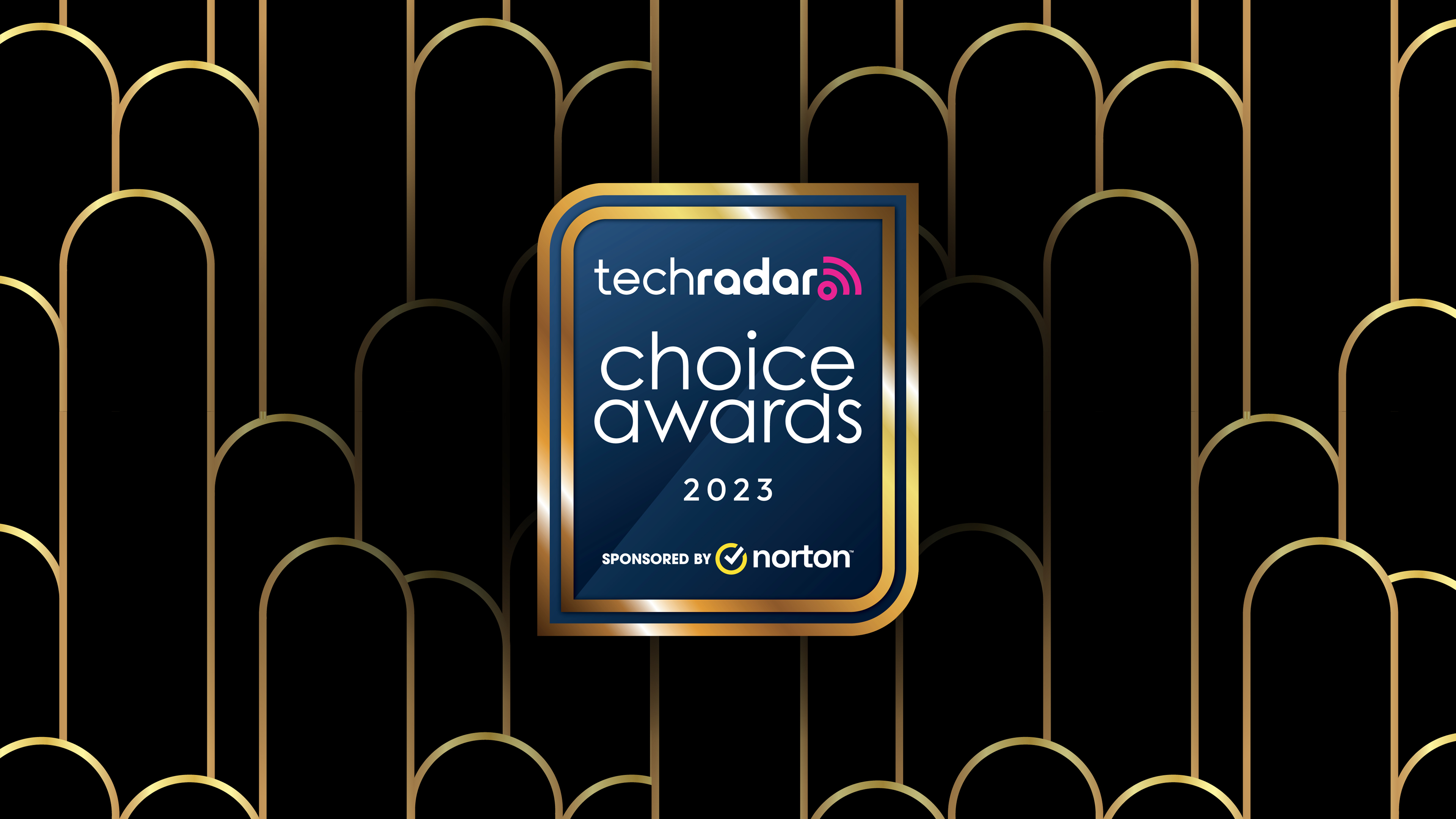 TechRadar Choice Awards 2023 logo on an art deco background