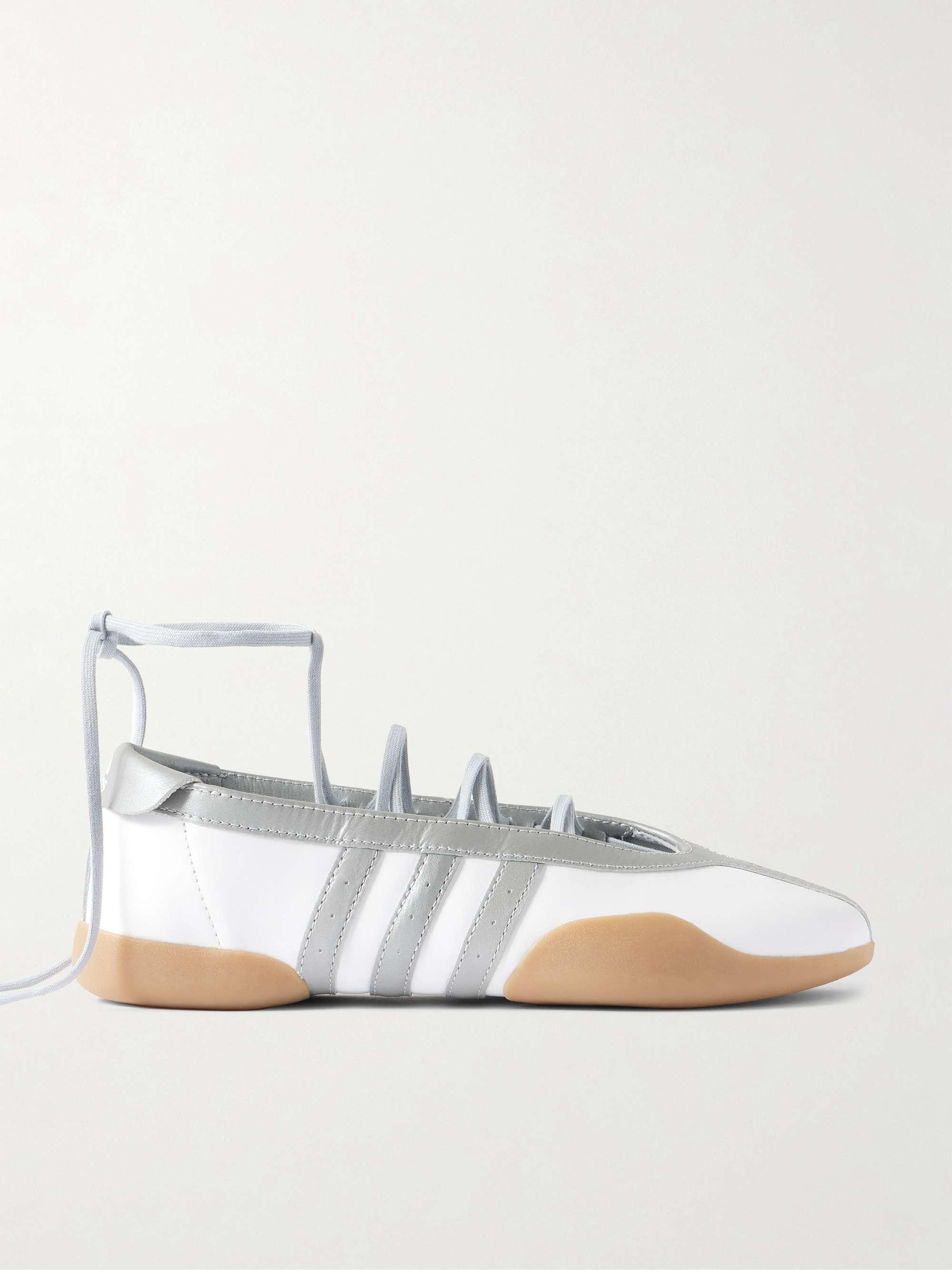 Taekwondo Mei Ballet Metallic Leather-Trimmed Leather Sneakers
