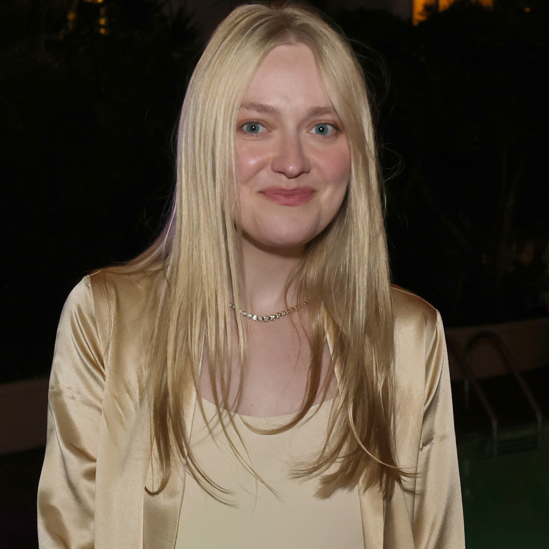 Dakota Fanning styled a slip dress and a matching silky robe with the heeled flip-flops trend 
