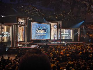 World of Warcraft on the stage at BlizzCon 2023