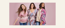 A group of women wearing a selection of clothing available from Maurices.