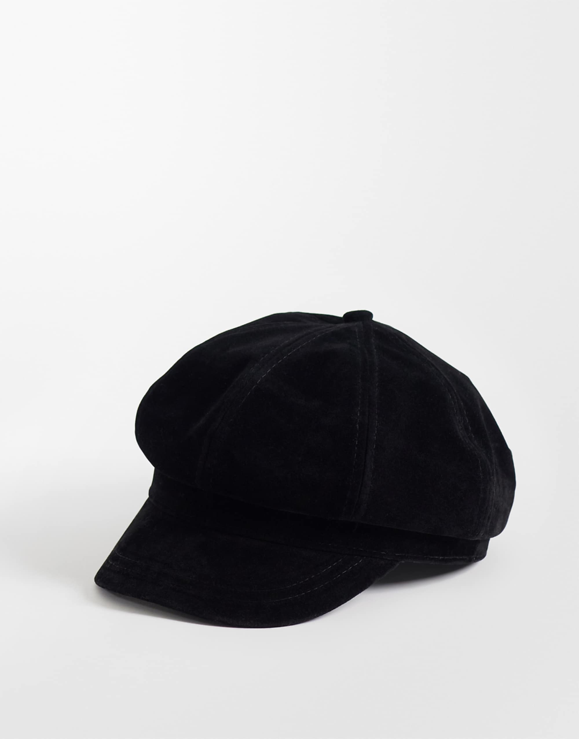 My Accessories Baker Boy Hat in Black