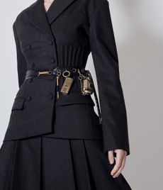 Jacket, skirt both by Fendi
