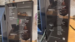 Presets list on Samsung Combi Smart Microwave