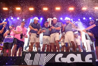 Crushers GC celebrate winning the 2023 LIV Golf League