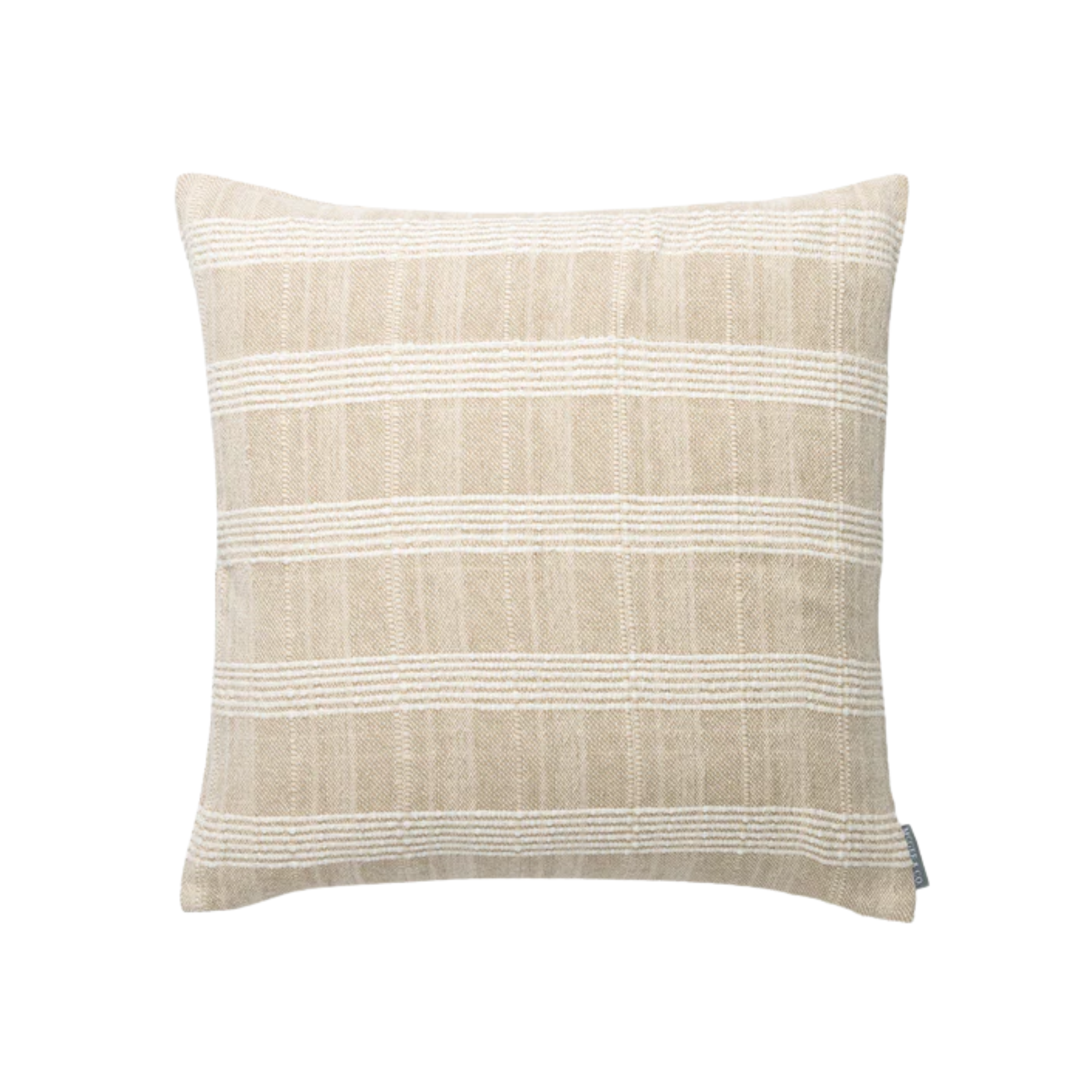 a beige striped pillow