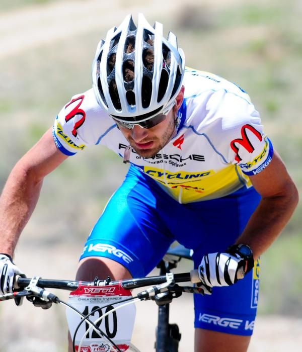 Kalan Biesel (Pro Cycling) riding in the top 10.