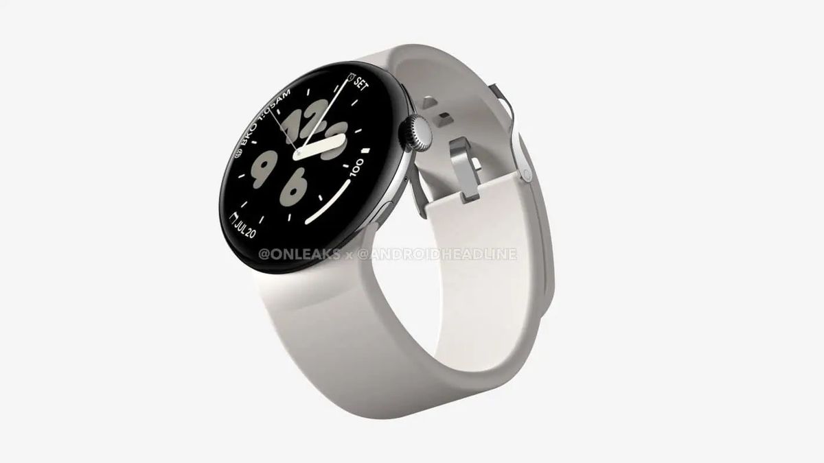 Leaked image of the Google Pixel Watch 3 XL smartwatch