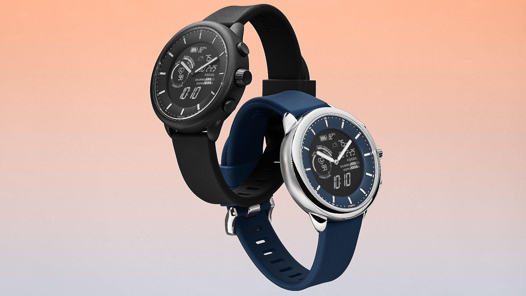 Fossil Gen 6 Hybrid Wellness Edition in black and silver