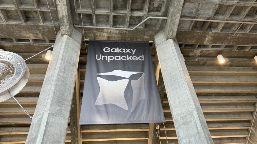 Samsung Galaxy Unpacked signage at SAP Center in San Jose