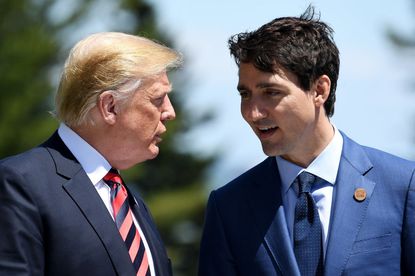 Donald Trump and Justin Trudeau at the G7 meeting in 2018.
