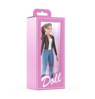 Barbie style doll in a box