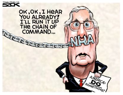 Political Cartoon Chain Of Command Mitch McConnell NRA