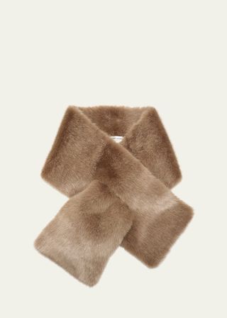 Brown Faux Fur Pull-Through Scarf 