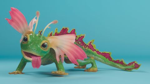 RenderMan 26 review; a 3D model of a lizard