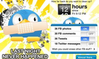 The latest iPhone app to help save you from yourself is "Last Night Never Happened," which deletes all your regrettable late-night tweets and Facebook posts.