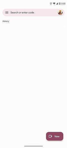Google Meet's new hamburger icon for its navigational drawer.