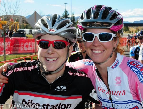 Courtney Dimple (L) and Teal Stetson-Lee at the starting line.