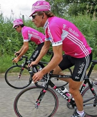 Oscar Sevilla and Jan Ullrich riding out before the 2006 Tour de France - in which they never competed