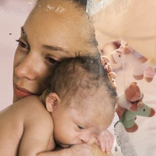woman and baby collage