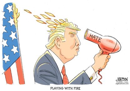 Political Cartoon U.S. Trump Hate