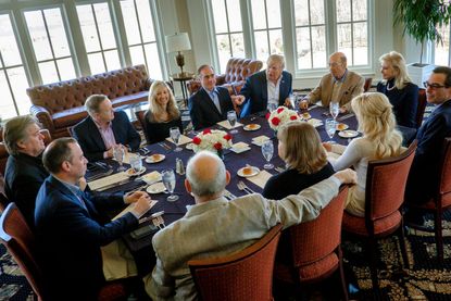 Donald Trump holds a White House meeting at his golf course