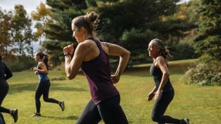 Group of women practicing strength training for running