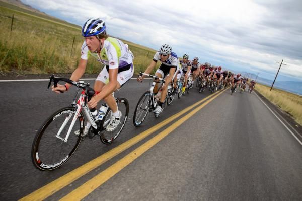 Thomas Rabou (Team Type 1) leads the peloton after the break.