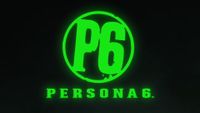 Glowing green logo on black background with 'P6' inside a circle above the text 'PERSONA 6' in bold, evoking a mysterious and futuristic tone.