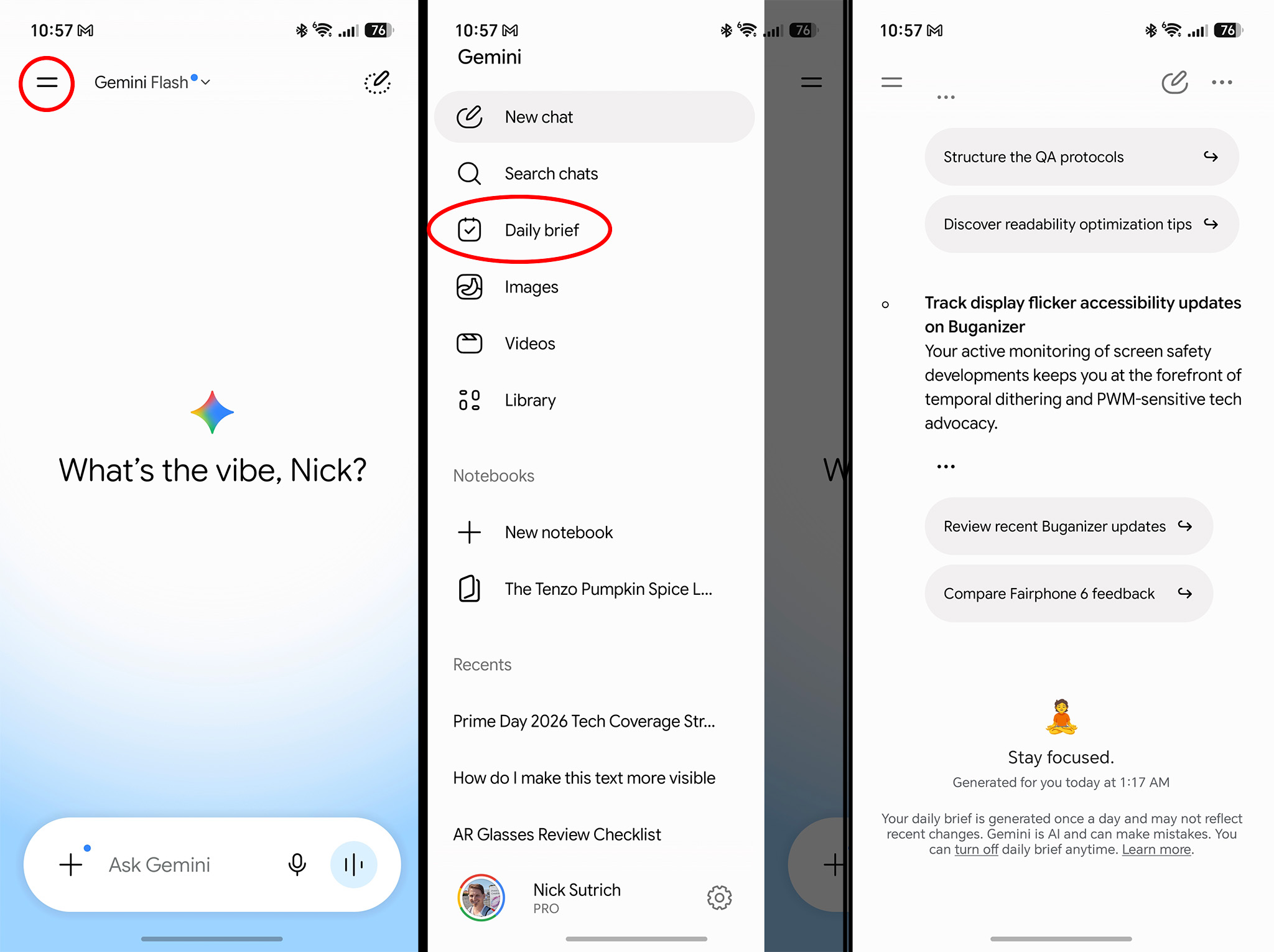 Enabling Gemini Daily Brief in the Gemini app