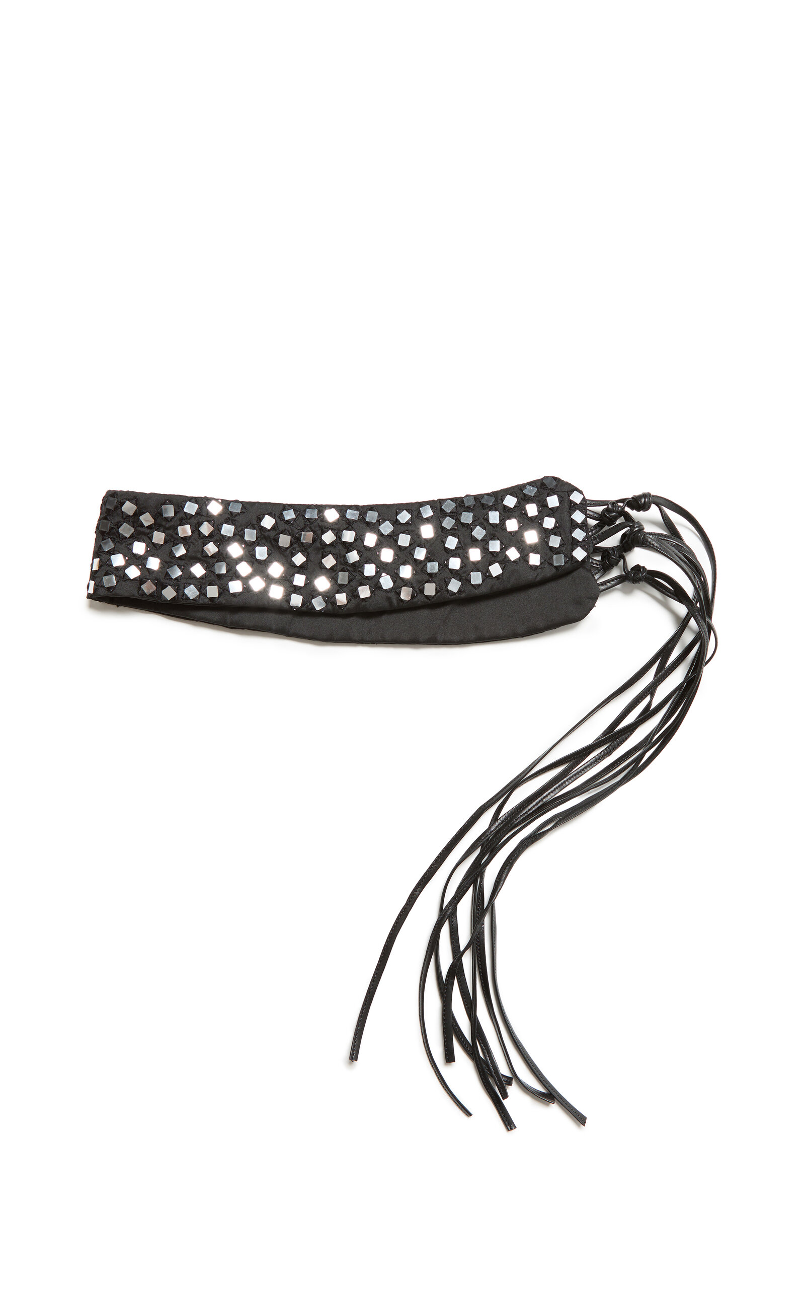 sequined tie belt