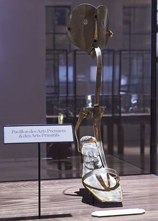 Shoe on display in gallery