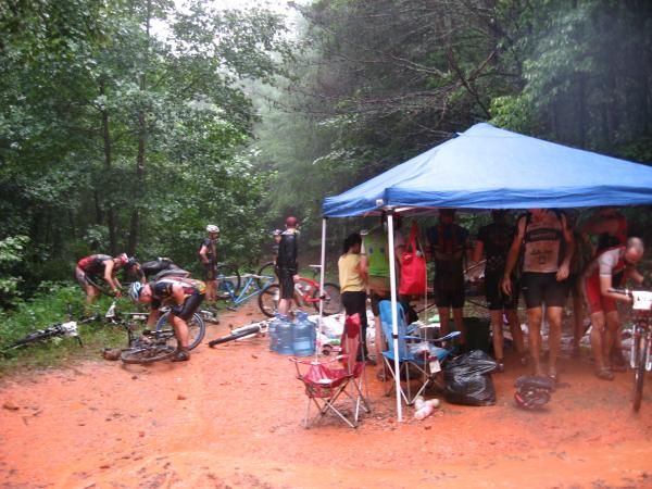 You could see just how muddy it was at aid station three.
