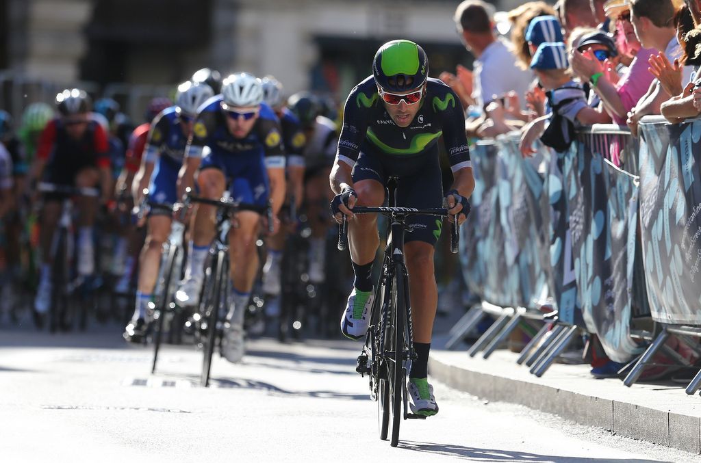 Alex Dowsett (Movistar) launched an attack