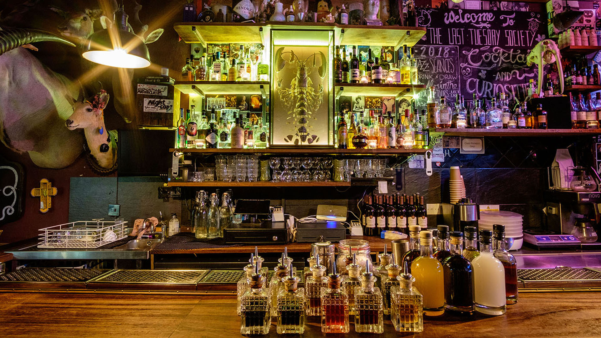 A photo of the Last Tuesday Society cocktail bar.
