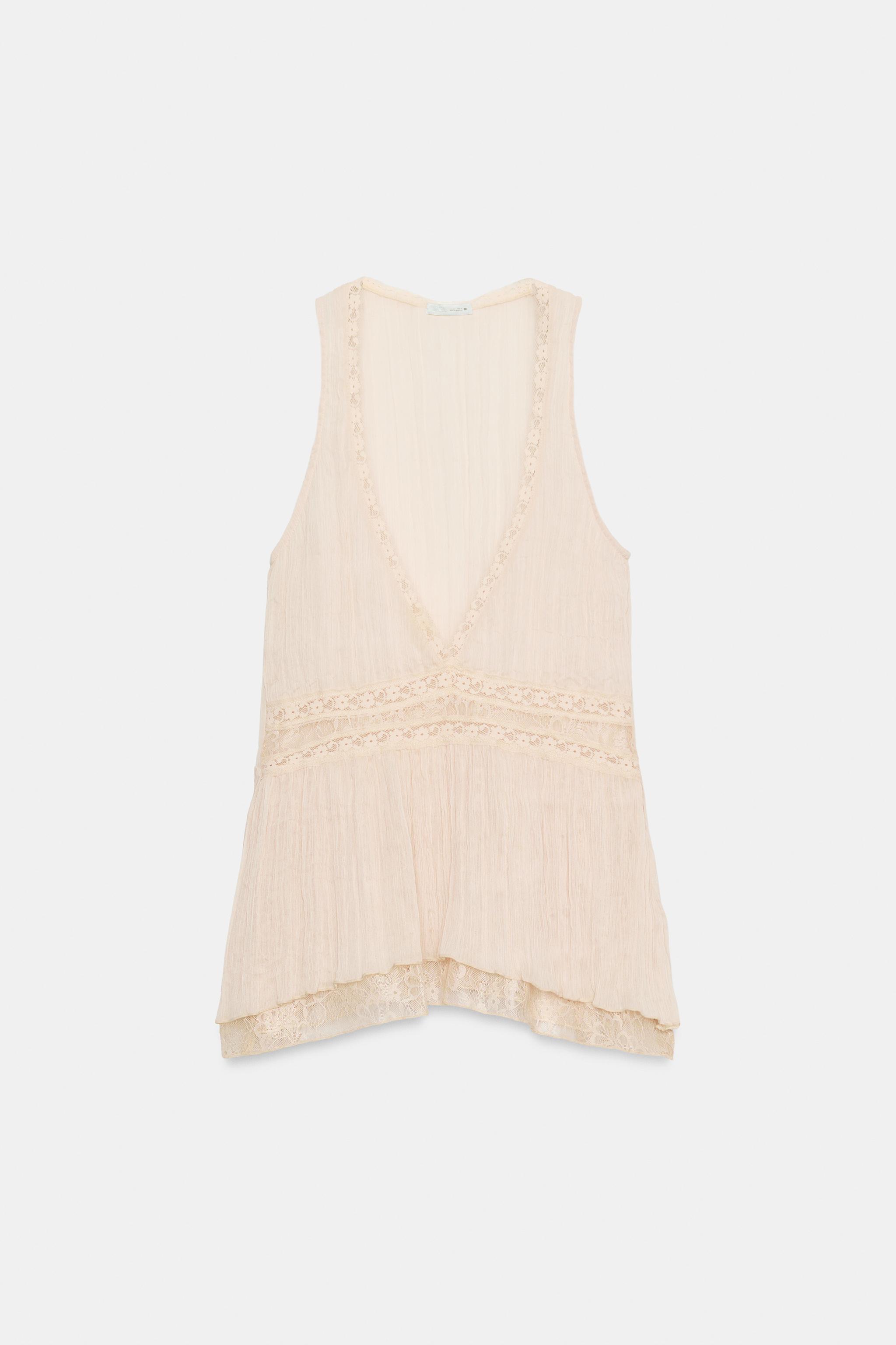 Combination Lace Top - Light Pink - S