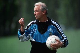 Giovanni Trapattoni takes training at Juventus in April 1994.