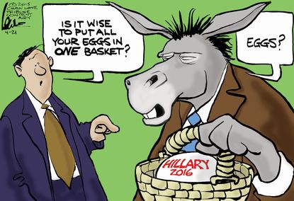 Political cartoon U.S. Hillary Clinton Democrats 2016