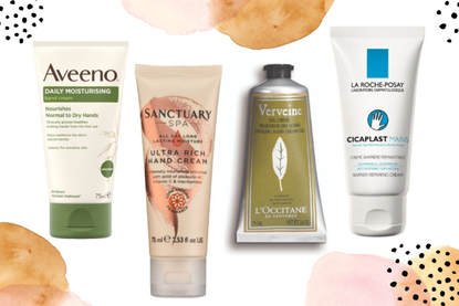a collage showing the best hand creams ranked