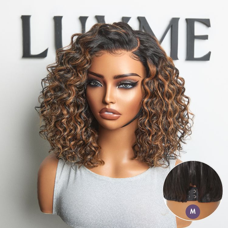 Luvme All-Day Comfort&amp;trade; Wig Brown Highlight Deep Wave Glueless Minimalist Hd Lace Curly Wig Pre-Cut Lace