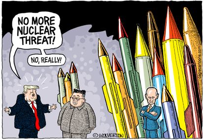 Political Cartoon U.S. Trump Kim Jong-Un Nuclear Threat Putin