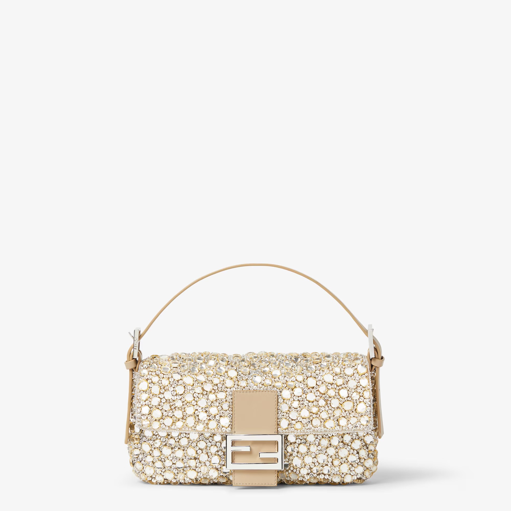 Fendi, Baguette 26424 Bag Embroidered with Cabochon Crystals