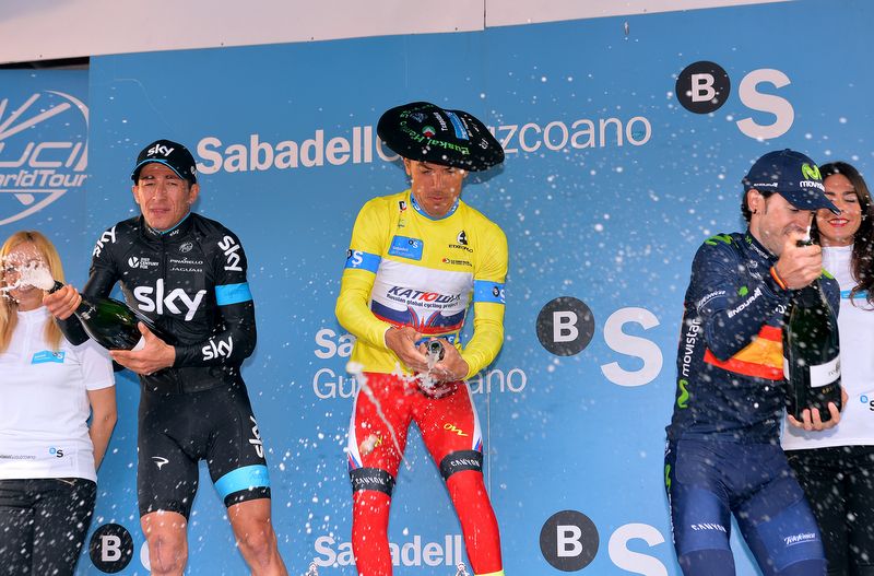 The top three overall on the podium